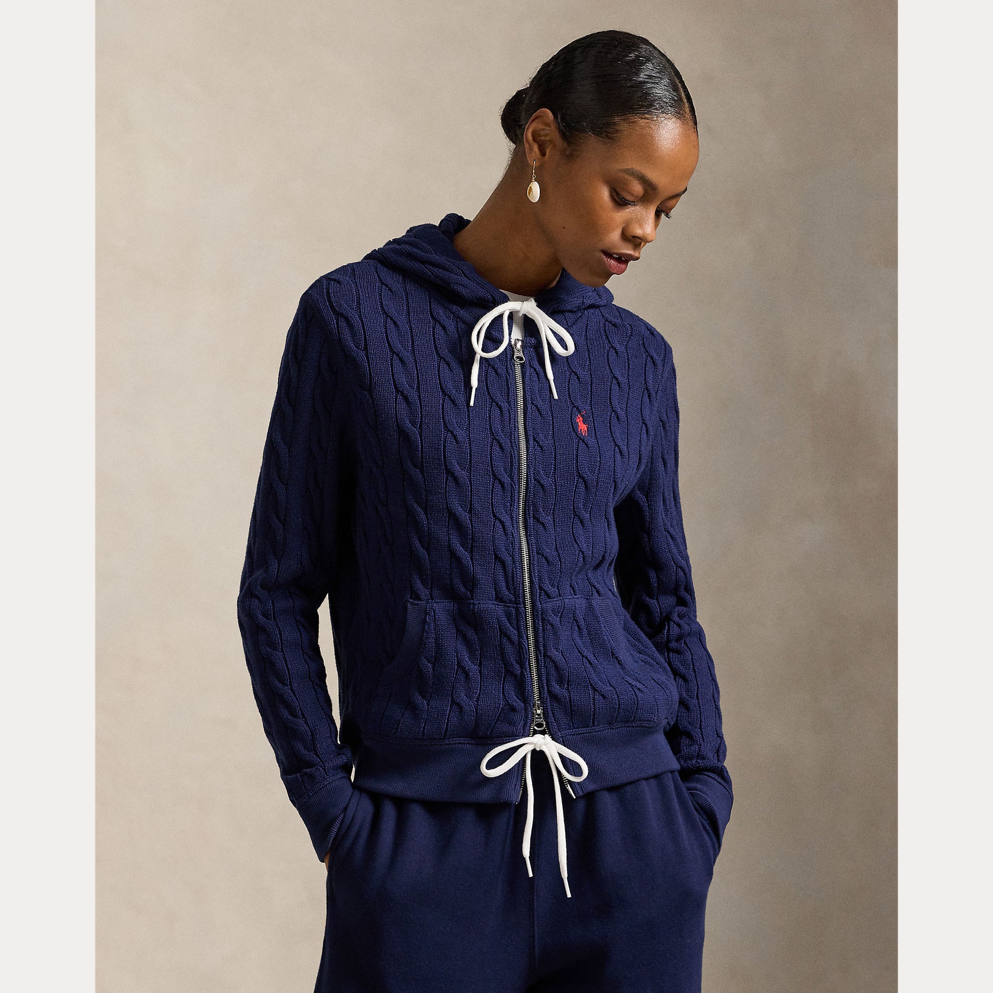 felpa con cappuccio in maglia 211-959124 001 RALPH LAUREN POLO 