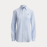 RALPH LAUREN POLO camicia in cotone e lino a righe Blu