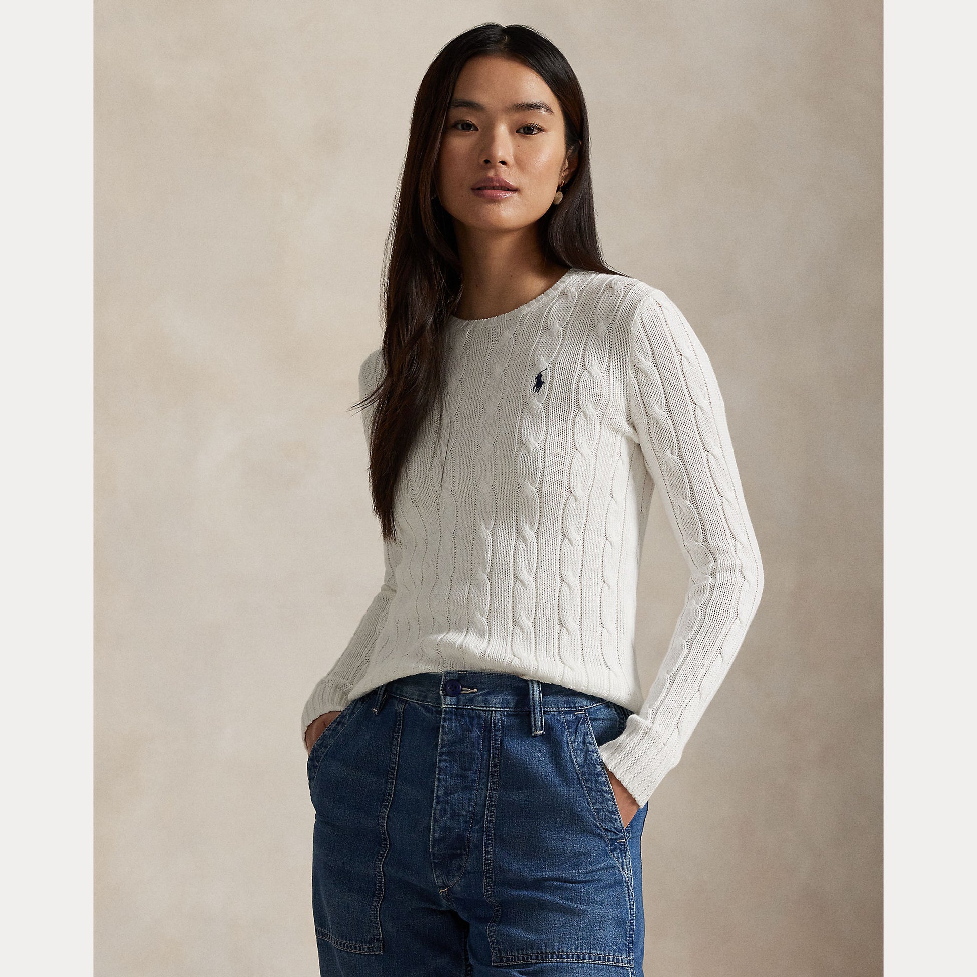 maglia girocollo a trecce 211-971869 007 RALPH LAUREN POLO 