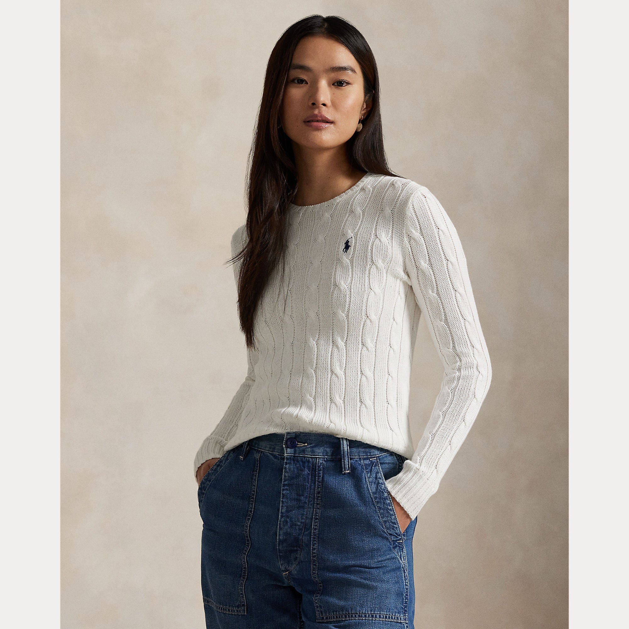 maglia girocollo a trecce 211-971869 007 RALPH LAUREN POLO 