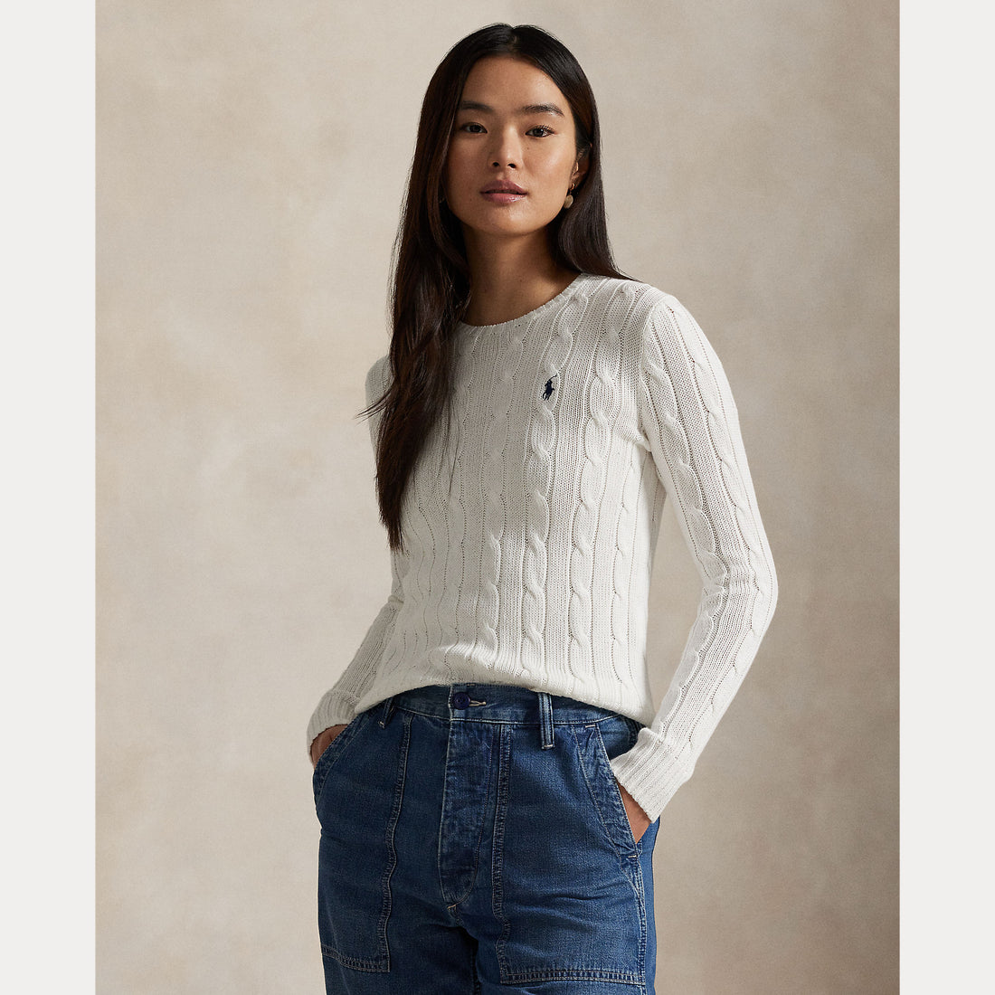 maglia girocollo a trecce 211-971869 007 RALPH LAUREN POLO 