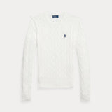 RALPH LAUREN POLO maglia girocollo a trecce Bianco