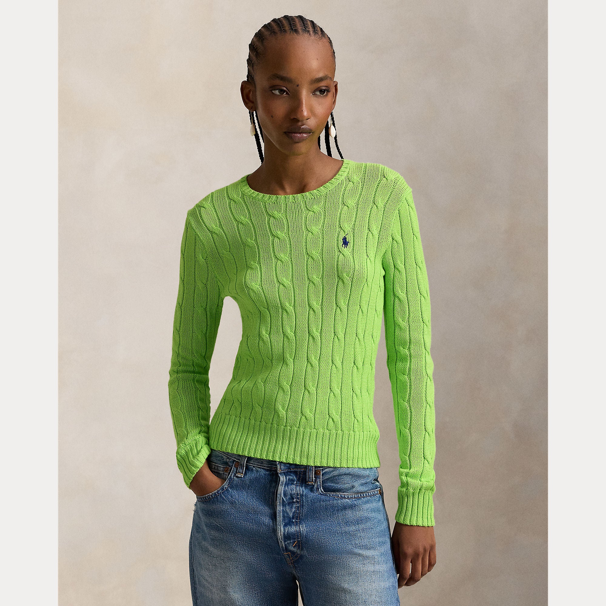 maglia girocollo a trecce 211-971869 504 RALPH LAUREN POLO 