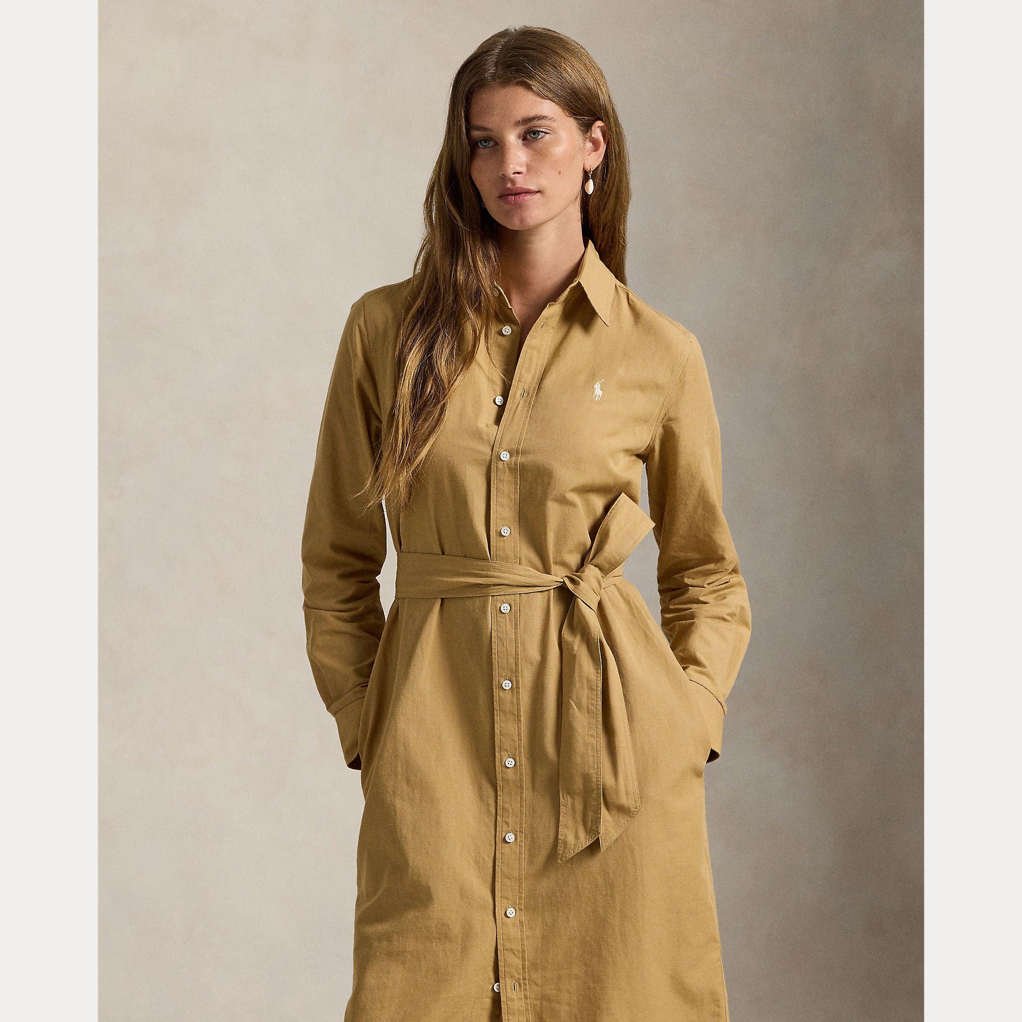 abito camicia in cotone e lino 211-A96346 002 RALPH LAUREN POLO 