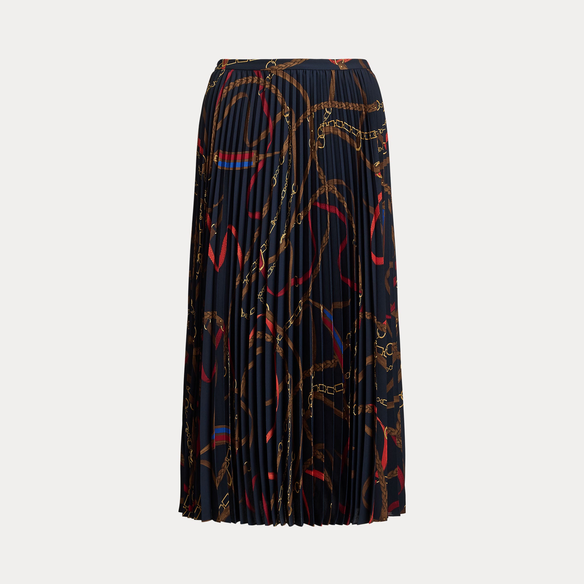 gonna plissettata con stampa cintura 200-P03550 001 LAUREN RALPH LAUREN 
