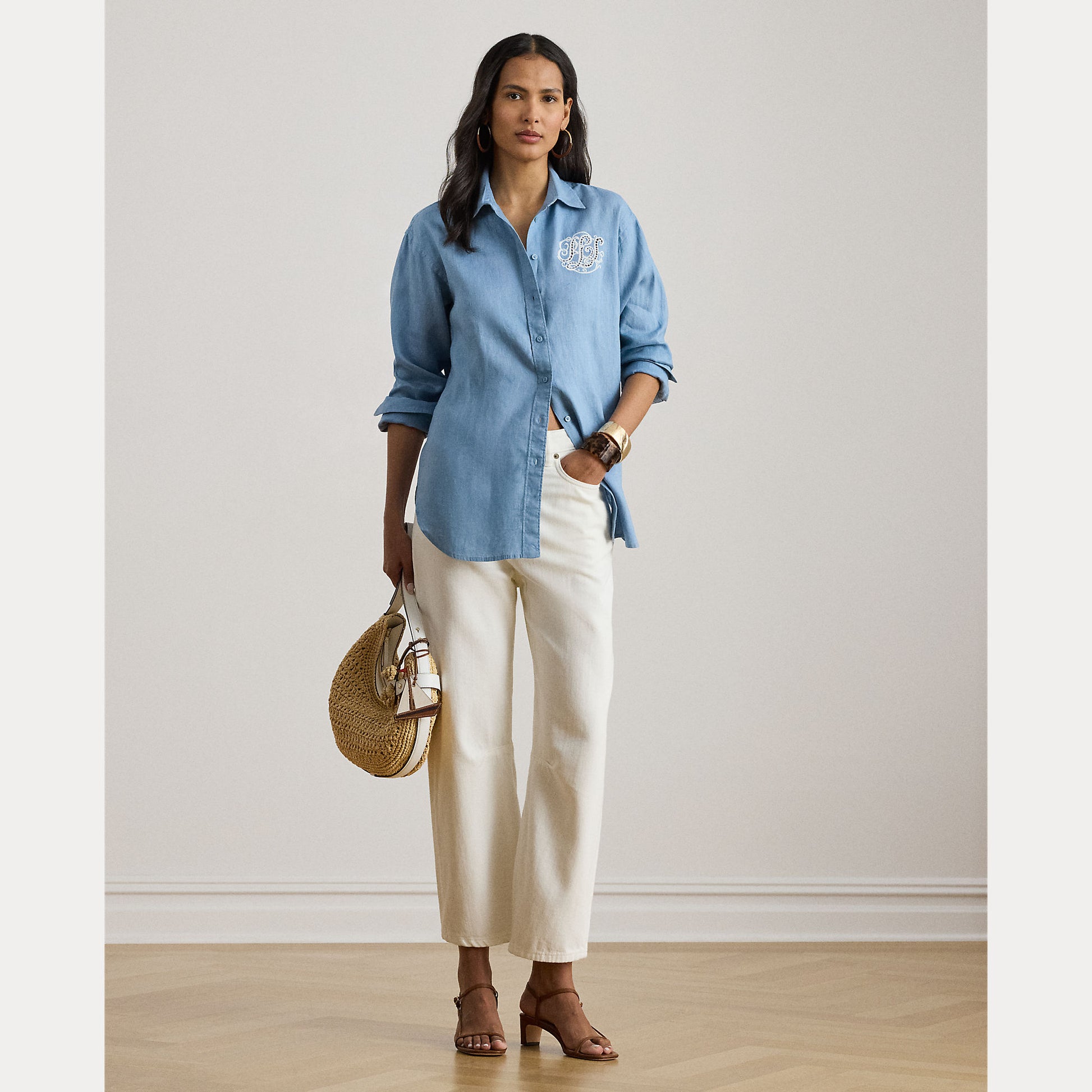 camicia relaxed fit in lino 200-P08913 001 LAUREN RALPH LAUREN 