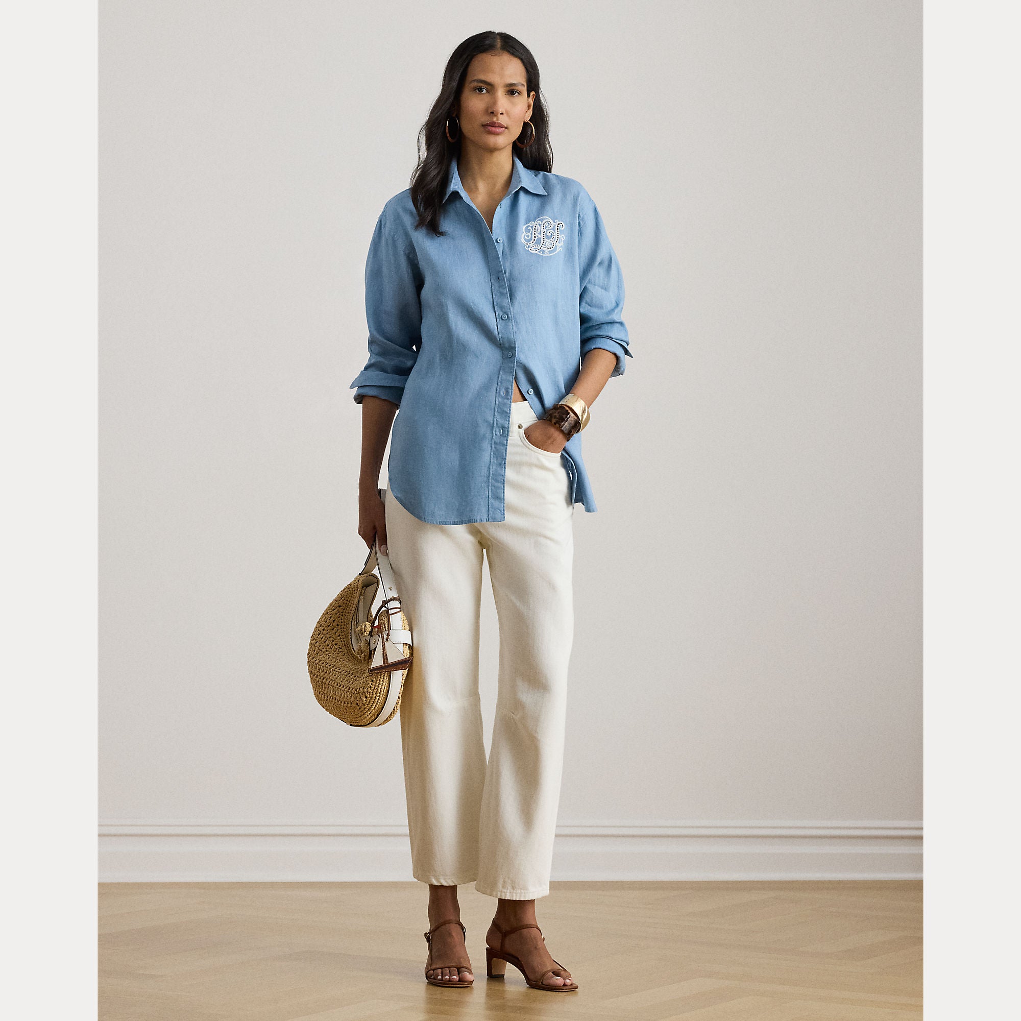 camicia relaxed fit in lino 200-P08913 001 LAUREN RALPH LAUREN 