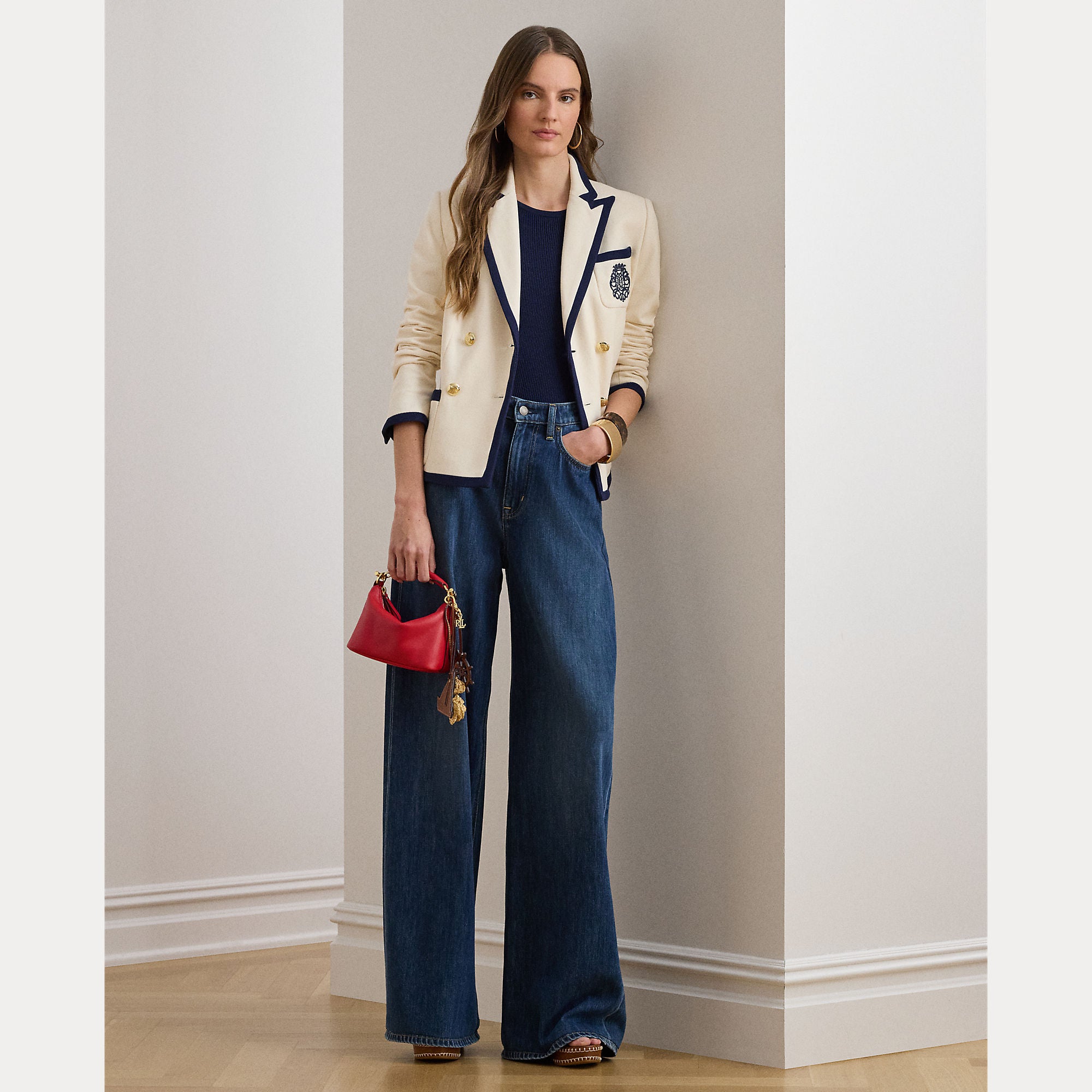 blazer doppiopetto in piquè 200-P09081 001 LAUREN RALPH LAUREN 