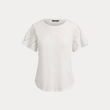 t-shirt traforato broadcloth 200-P09104 003 LAUREN RALPH LAUREN 