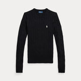 RALPH LAUREN POLO maglia girocollo a trecce Nero
