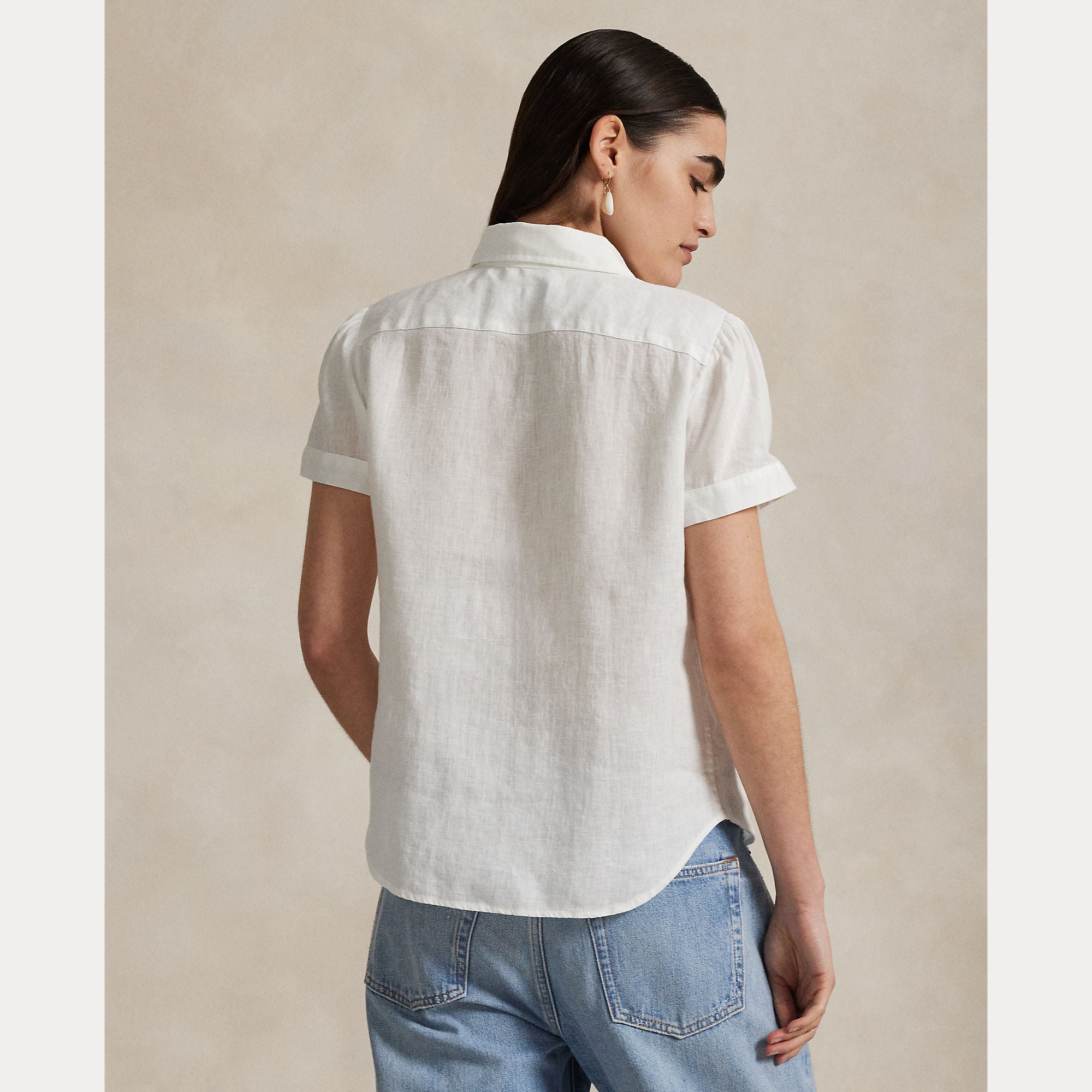 camicia in lino maniche corte 211-973366 002 RALPH LAUREN POLO 