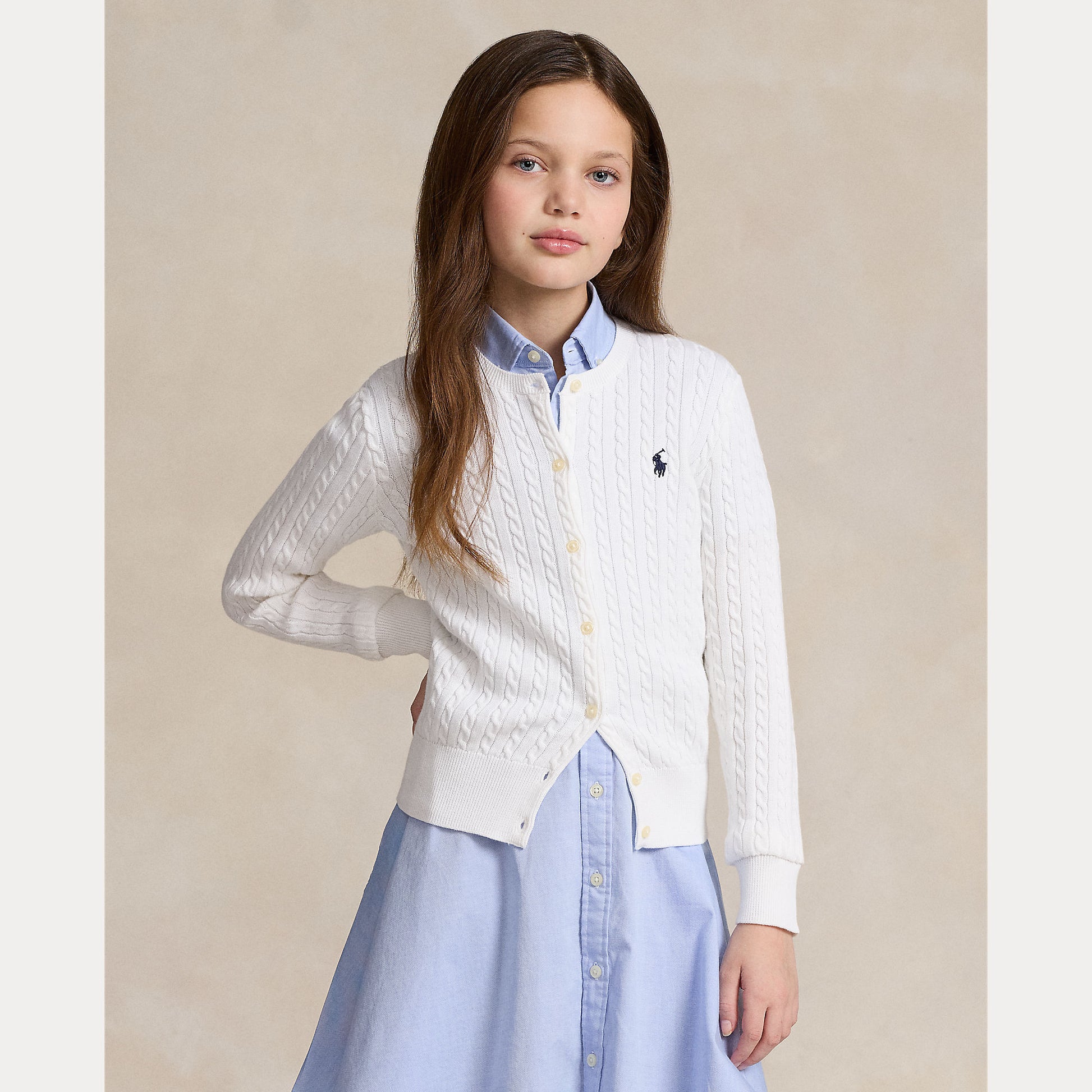 cardigan mini trecce bimba 313-543047 064 RALPH LAUREN POLO 