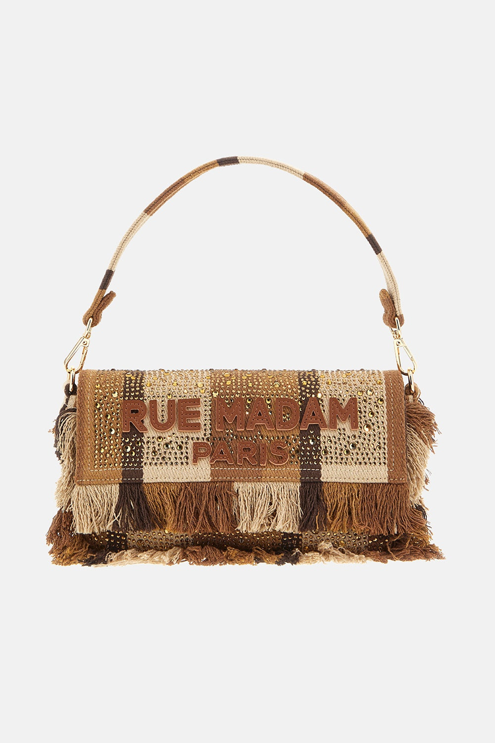 Borsa casablanca shoulder CASABLANCA SHOULDER 1530 STRIPES BROWN RUE MADAM PARIS 