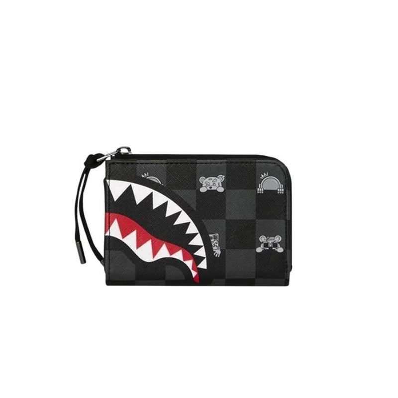 portafoglio gray peeking character check 910W8917 NSZ SPRAYGROUND 