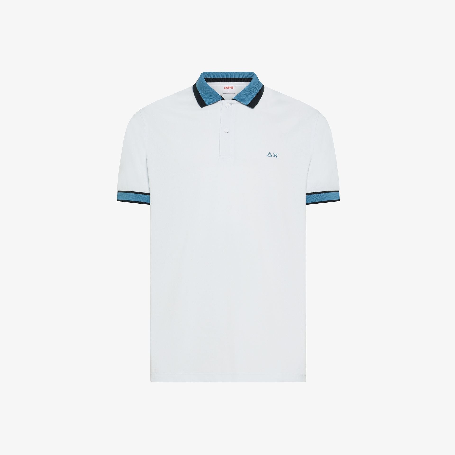 Polo multistripes collo multicolor A36117 BIANCO SUN68 