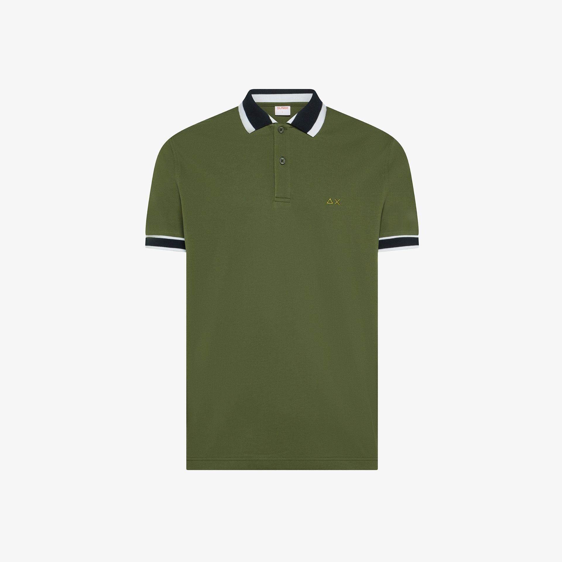 Polo multistripes collo multicolor A36117 VERDE SUN68 