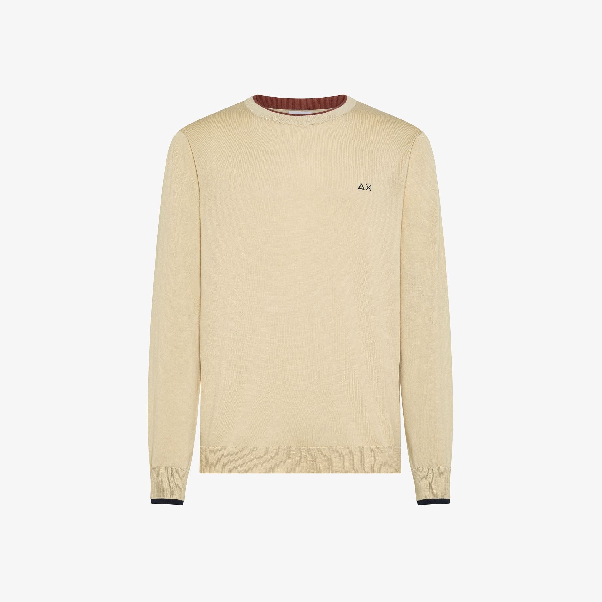 maglione con doppia striscia K36109 BEIGE SUN68 