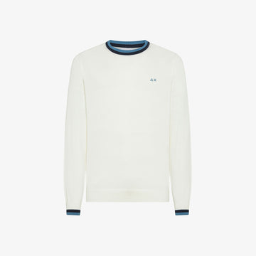 Maglione con collo contrasto K36112 BIANCO SUN68 