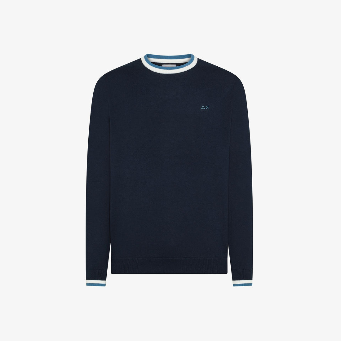 Maglione con collo contrasto K36112 NAVY BLUE SUN68 