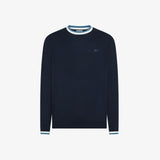SUN68 Maglione con collo contrasto Navy blue