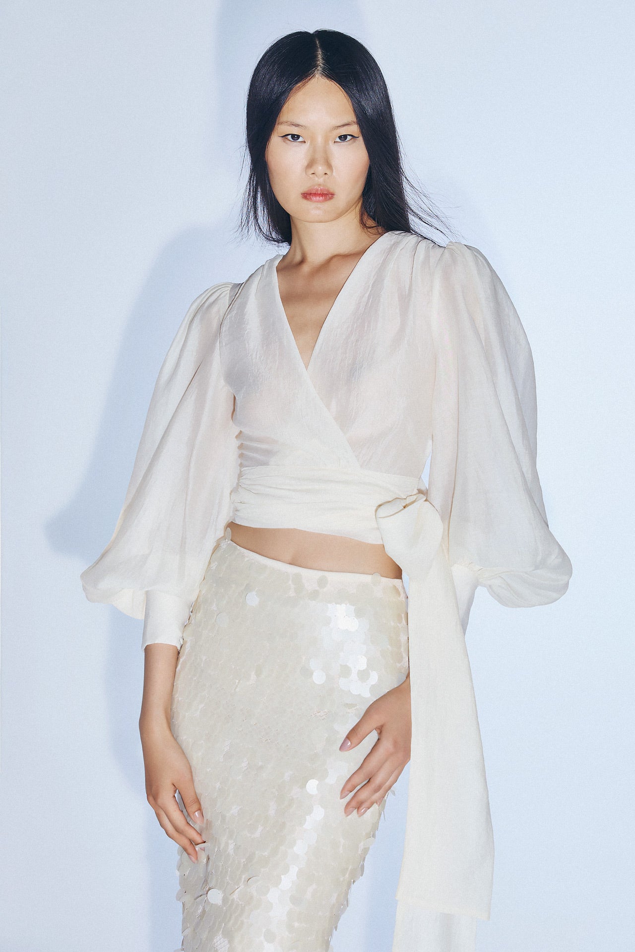 camicia elegante con fiocco T4862T IVORY TWINS 