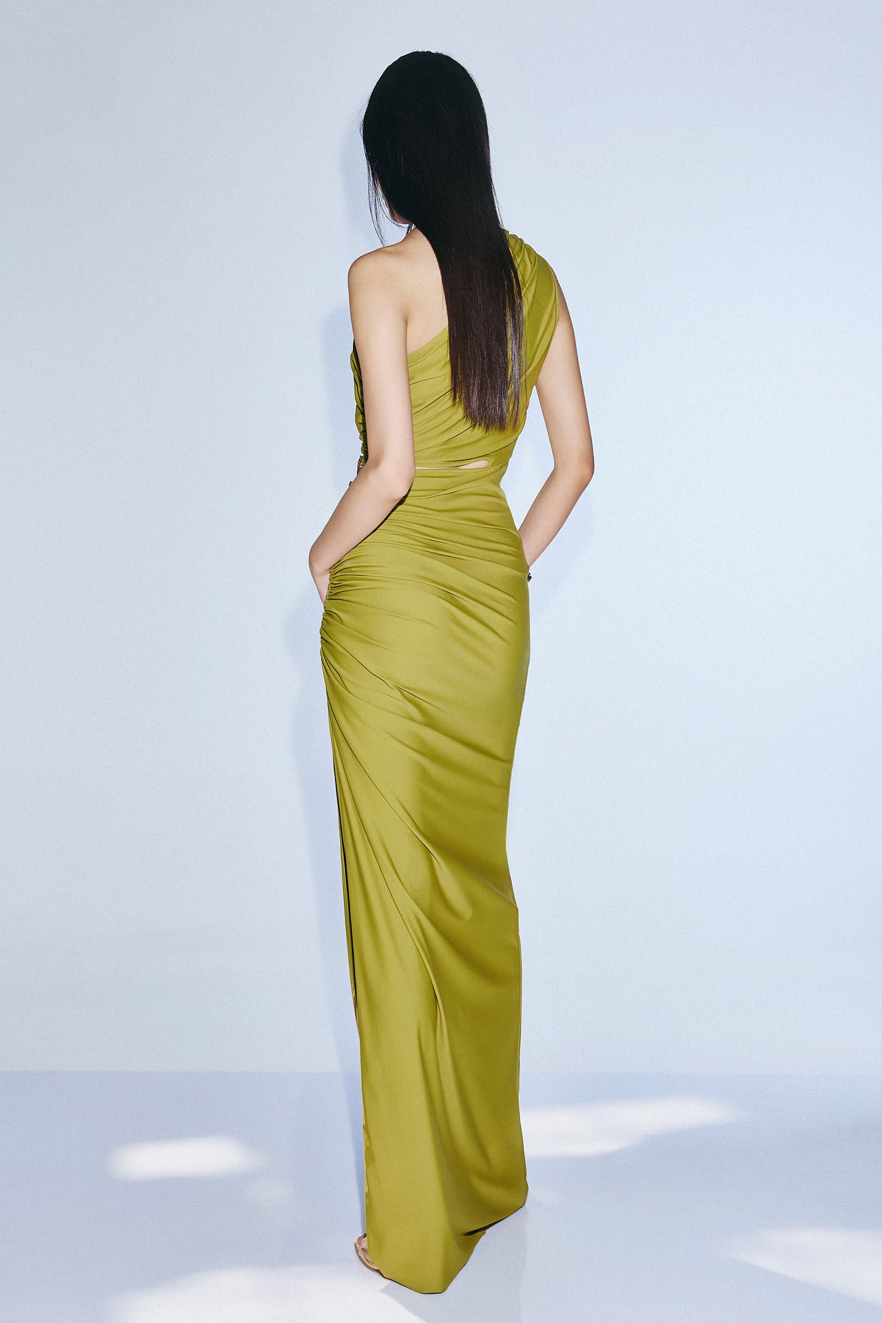 abito monospalla T4883 OLIVE TWINS 