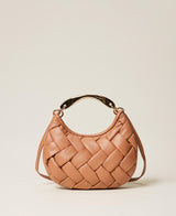 TWINSET Borsa croissant intrecciata Marrone