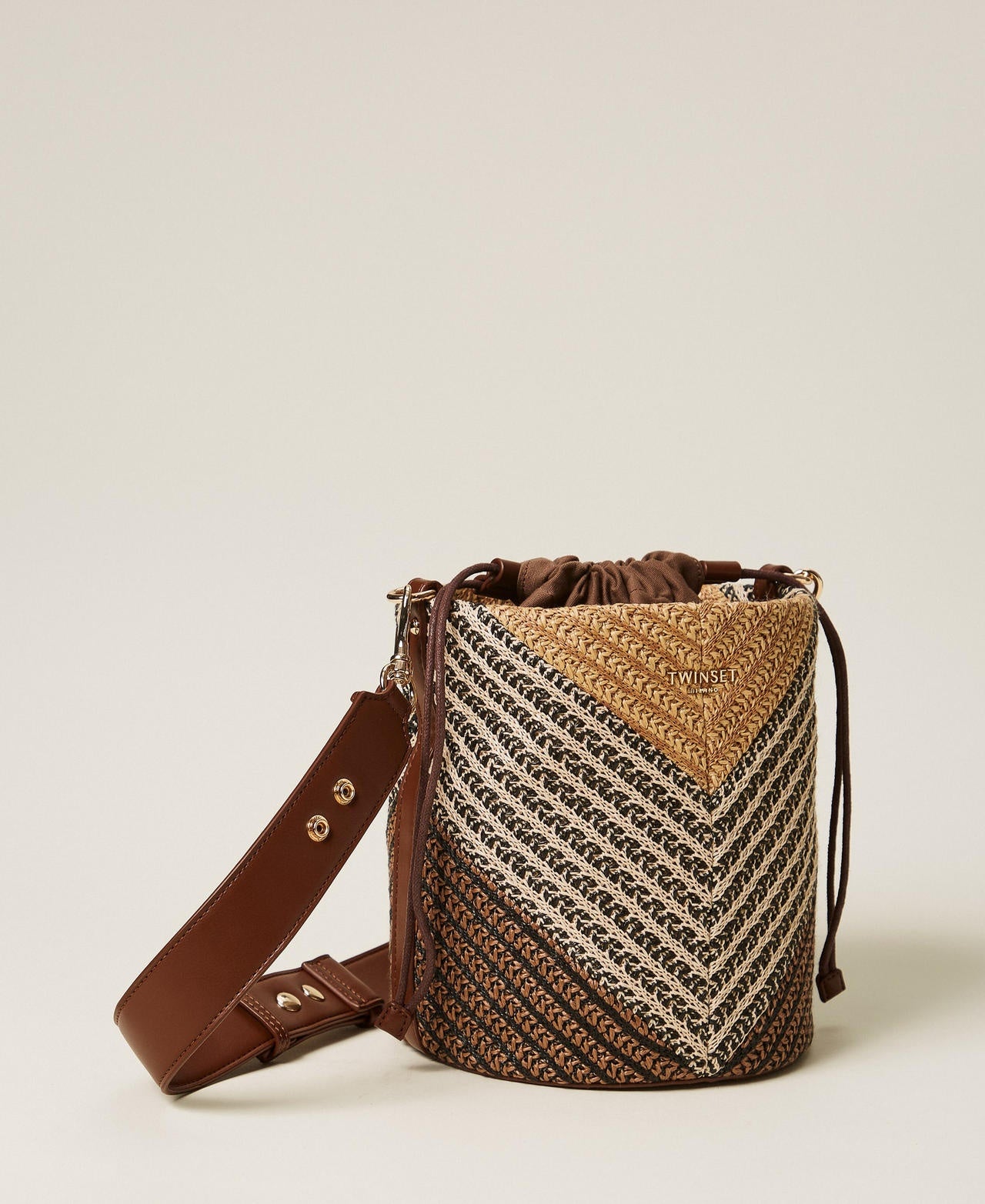 borsa a secchiello in rafia 261TD8502 13504 TWINSET 