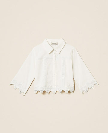camicia con pizzo 261GB2020 00526 TWINSET GIRL 