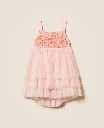abito corto con tulle e volant 261GB2104 10021 TWINSET GIRL 