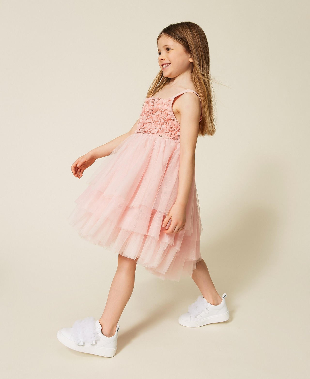 abito corto con tulle e volant 261GB2104 10021 TWINSET GIRL 