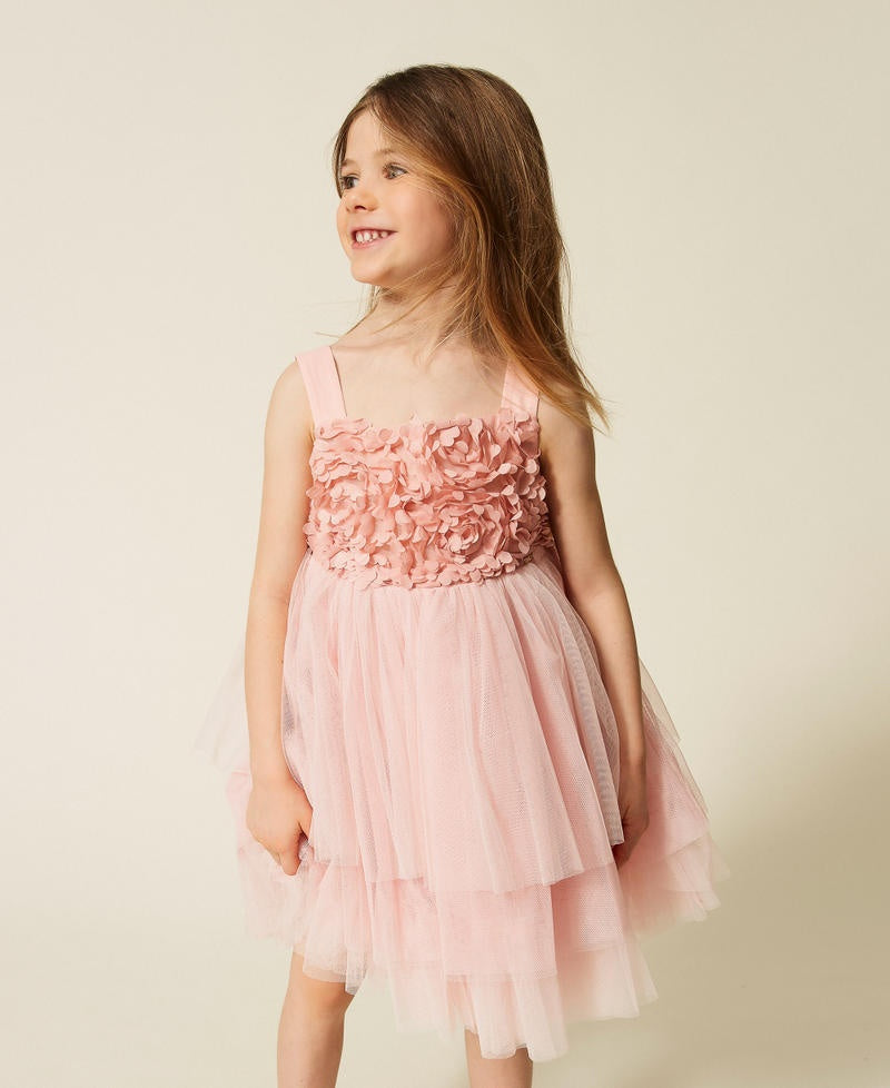 abito corto con tulle e volant 261GB2104 10021 TWINSET GIRL 