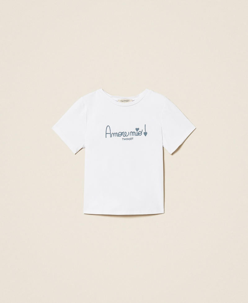 t-shirt con scritta 261GB2181 13368 TWINSET GIRL 