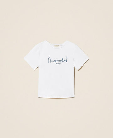 t-shirt con scritta 261GB2181 13368 TWINSET GIRL 