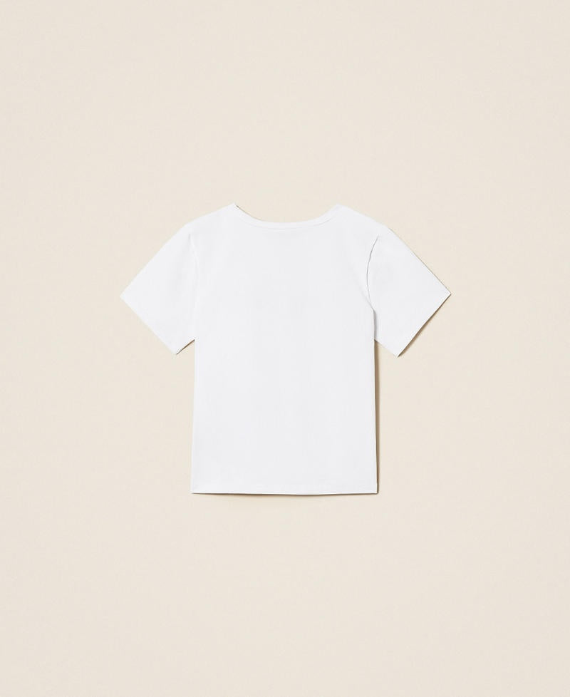 t-shirt con scritta 261GB2181 13368 TWINSET GIRL 