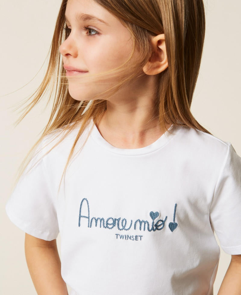 t-shirt con scritta 261GB2181 13368 TWINSET GIRL 