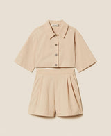TWINSET GIRL completo due pezzi con camicia Beige