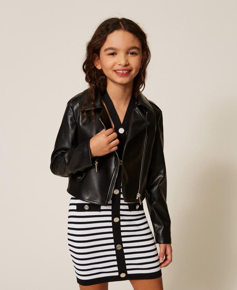 giacca biker effetto pelle 261GJ2053 00006 TWINSET GIRL 