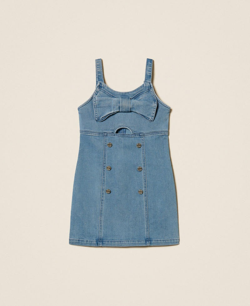 abito corto in denim fiocco 261GJ2061 03451 TWINSET GIRL 