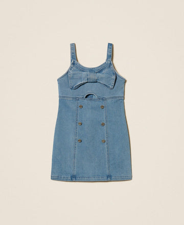 abito corto in denim fiocco 261GJ2061 03451 TWINSET GIRL 