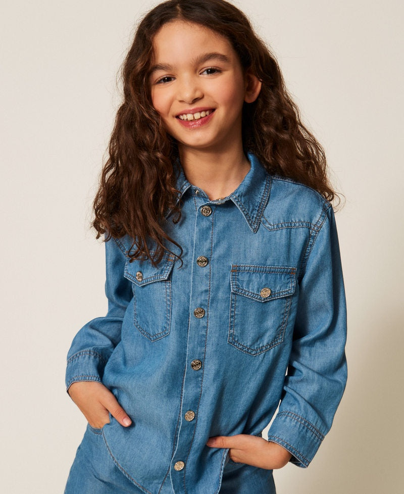 camicia in denim 261GJ2075 13235 TWINSET GIRL 