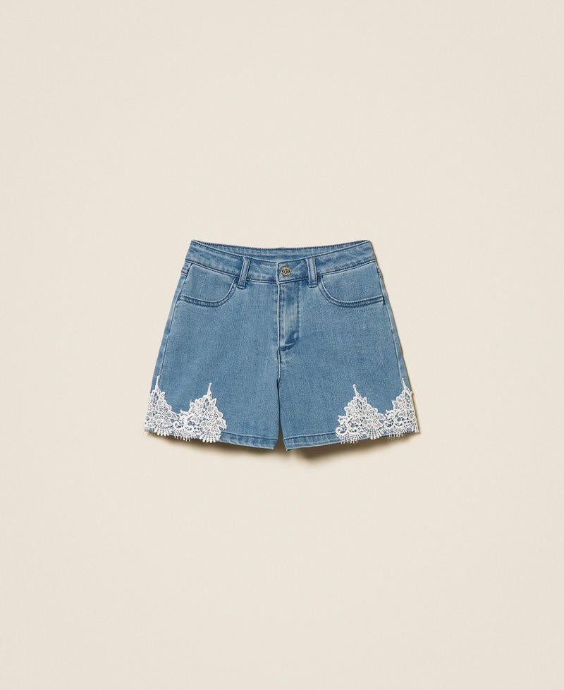 shorts in jeans con pizzo 261GJ2081 03451 TWINSET GIRL 
