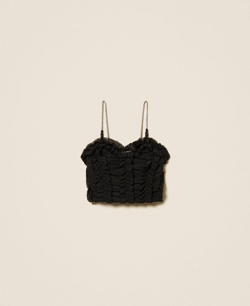top in tulle con volant 261GJ2181 00006 TWINSET GIRL 