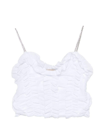 top in tulle con volant 261GJ2181 00526 TWINSET GIRL 
