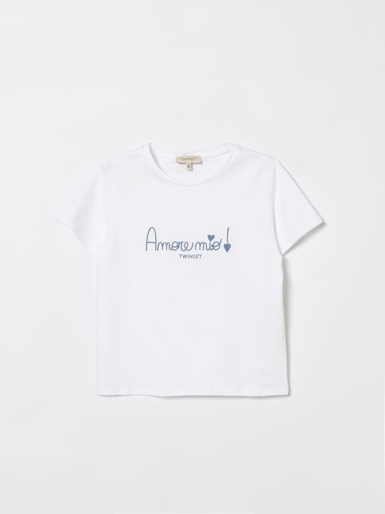 t-shirt con ricamo amore mio 261GJ2290 13368 TWINSET GIRL 