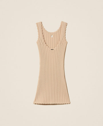 abito corto in maglia a costine 261GJ3014 13191 TWINSET GIRL 