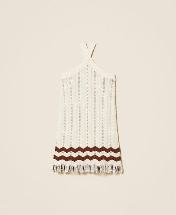 abito corto in maglia zigzag 261GJ3023 13198 TWINSET GIRL 