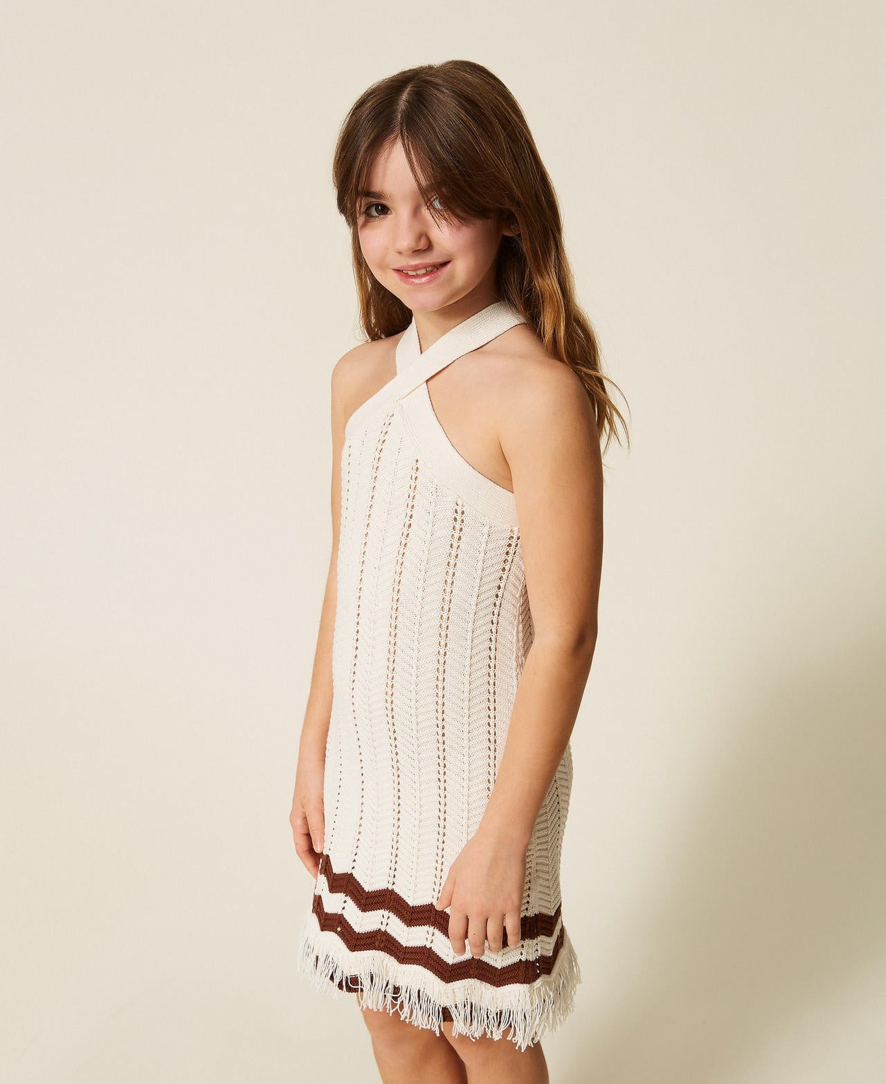 abito corto in maglia zigzag 261GJ3023 13198 TWINSET GIRL 