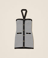TWINSET GIRL abito corto a righe Nero