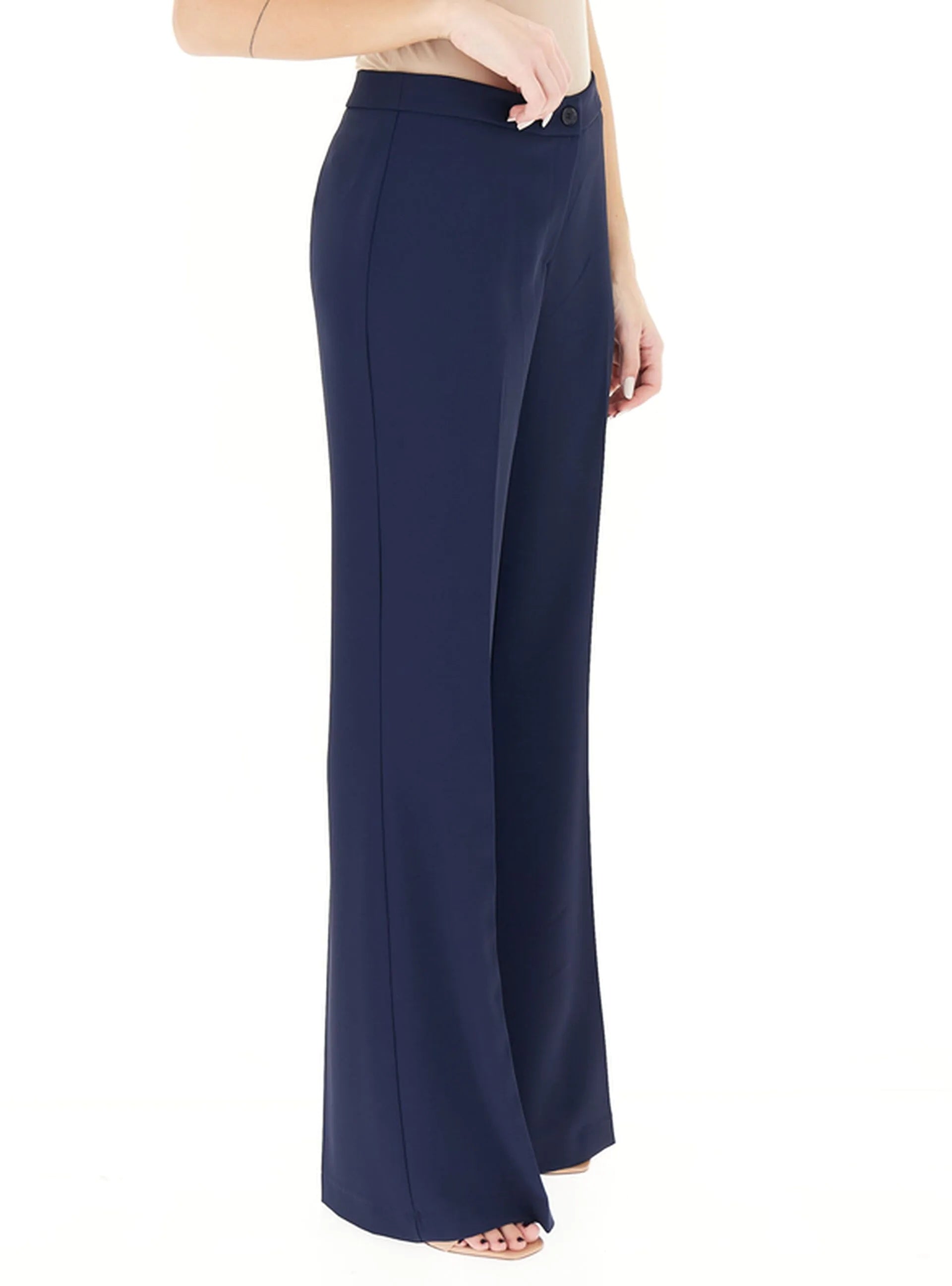 pantalone flare TAB0242 BLU VICOLO 